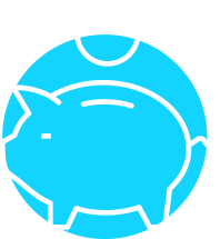 Ein Sparschwein mit einer Münze.