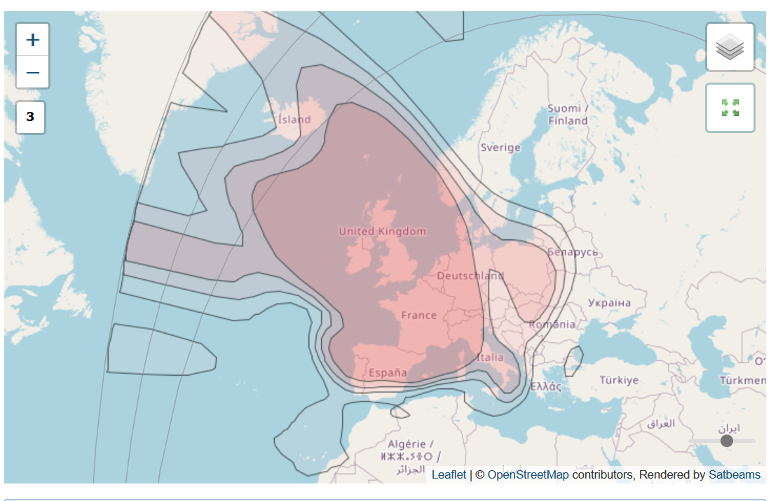  Footprint von ASTRA 28,2 Grad Ost.
