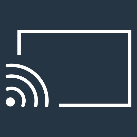 Grafik eines Fernsehsymbols und eines WLAN-Zeichens.